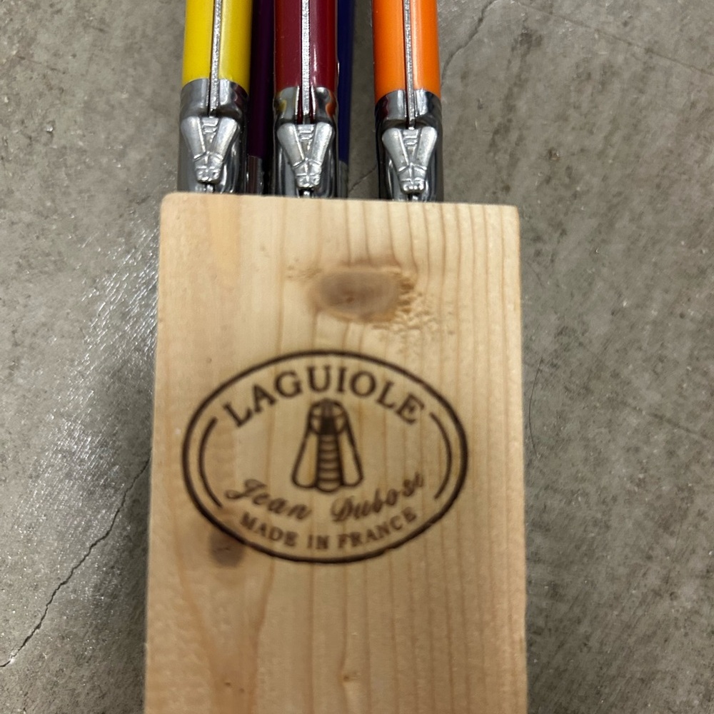 Laguiole Jean Dubost Knife Set with Colorful Handles